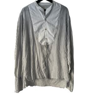 Greg Lauren Rare The Studio Shirt w/ Bib Gatsby Artist size 3 Large Linen Cotton